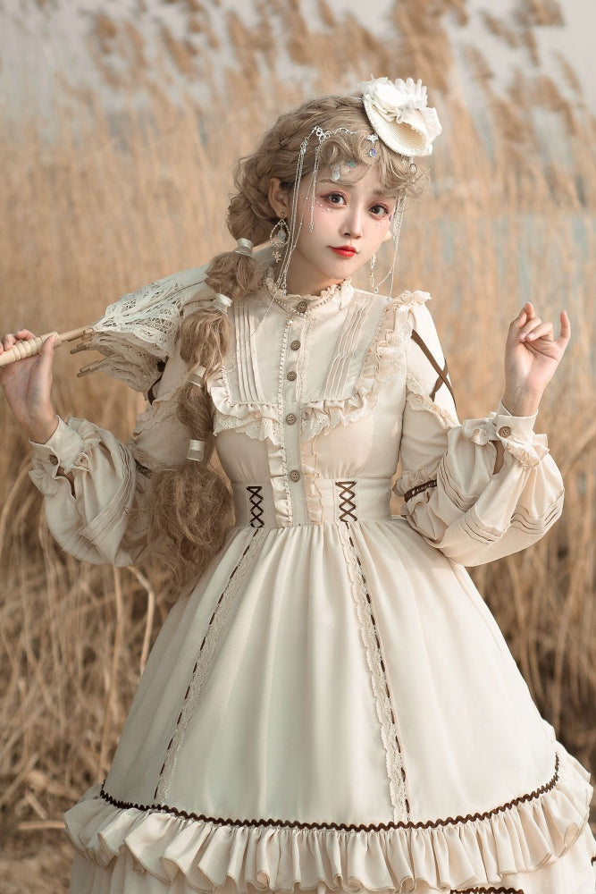 Shepherdess Detachable Long Skirt Two Ways Wear Lolita Dress