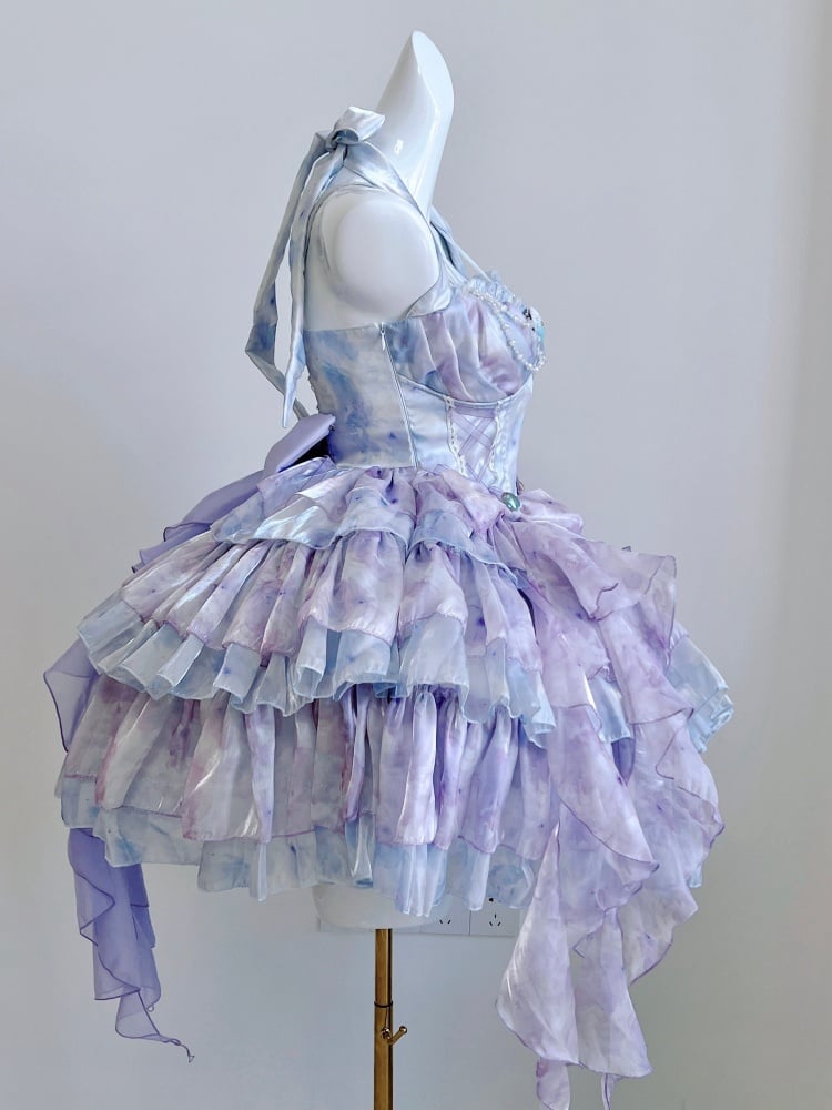 Sea Shell Bowknots Purple Corset Dress Mermaid Princess Summer Holiday Dress