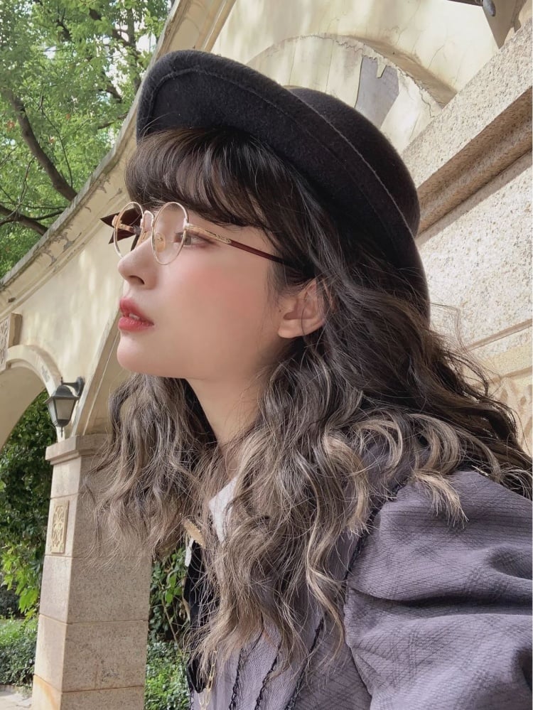5 Colors Medium Length Curly Synthetic Wig Highlight Hair Color
