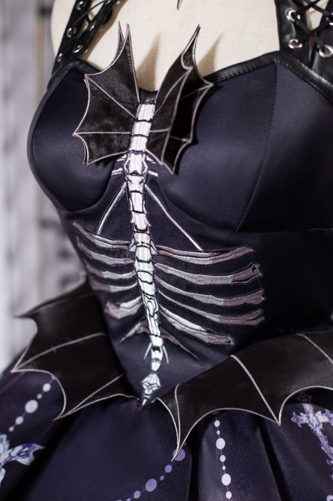 Purple High-low Skirt Halter Neck Gothic Jumper Skirt