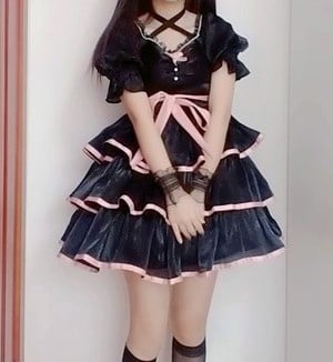 White Camellia /Black Rose Bowknot Details Short Sleeves One Piece