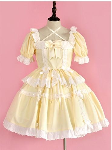 Dolls Frill Bowknot Details High Waist Short Sleeves One Piece