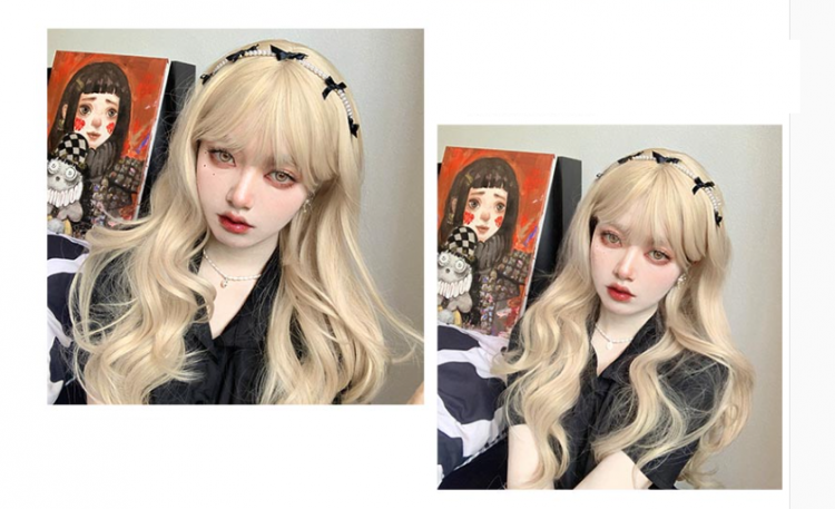 In Stock Light Blonde Long Wavy Wig