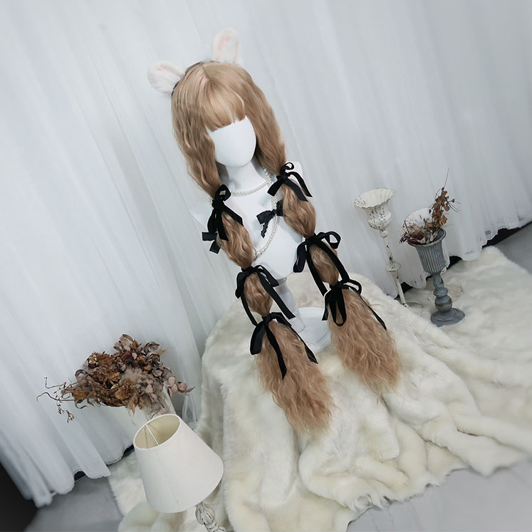 In Stock 120cm Brown Curly Wig