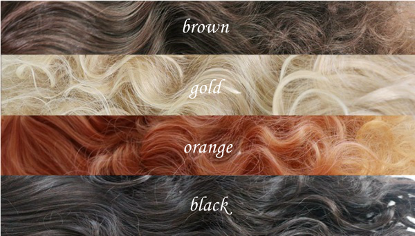 In Stock 4 Colors Shoulder Length Dolls Wool Curly Wig