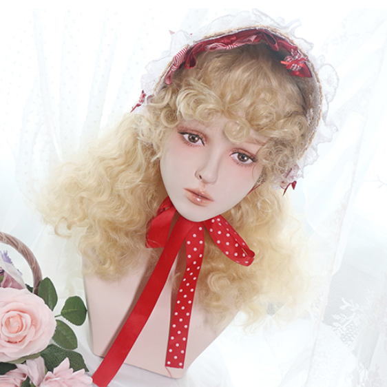 In Stock 4 Colors Shoulder Length Dolls Wool Curly Wig