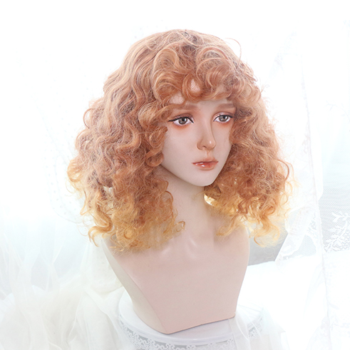 In Stock 4 Colors Shoulder Length Dolls Wool Curly Wig