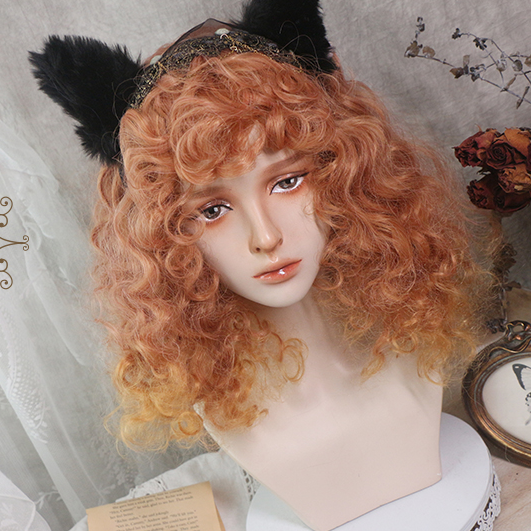 In Stock 4 Colors Shoulder Length Dolls Wool Curly Wig