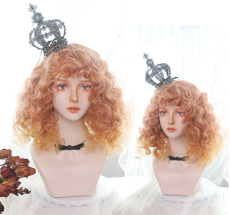In Stock 4 Colors Shoulder Length Dolls Wool Curly Wig