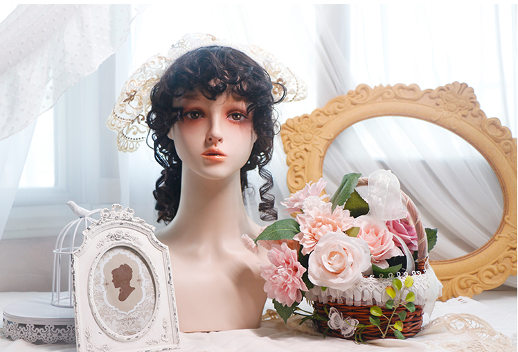 In Stock 4 Colors Shoulder Length Dolls Wool Curly Wig