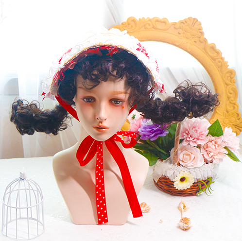 In Stock 4 Colors Shoulder Length Dolls Wool Curly Wig