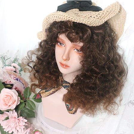 In Stock 4 Colors Shoulder Length Dolls Wool Curly Wig