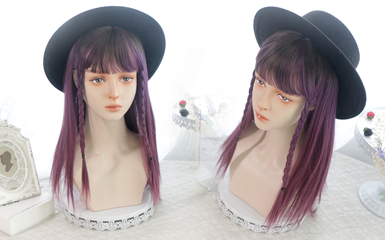 In Stock Female/Male Version Ombre Purple Wig
