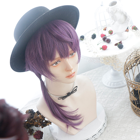 In Stock Female/Male Version Ombre Purple Wig