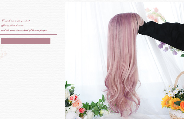 In Stock Purple and Pink Highlights Long Wavy Ombre Wig