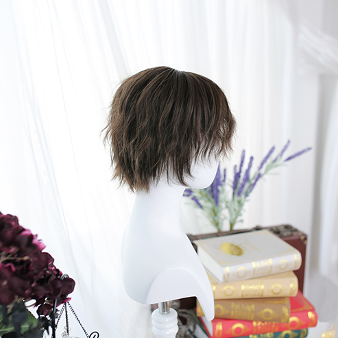 In Stock Brown Wavy Boy Style Wig