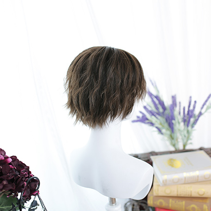 In Stock Brown Wavy Boy Style Wig