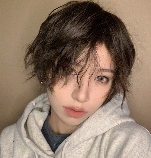 In Stock Brown Wavy Boy Style Wig