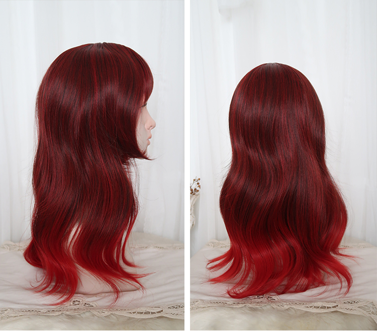 Miss Evil Red and Black Ombre Hair Color Wavy Synthetic Wig