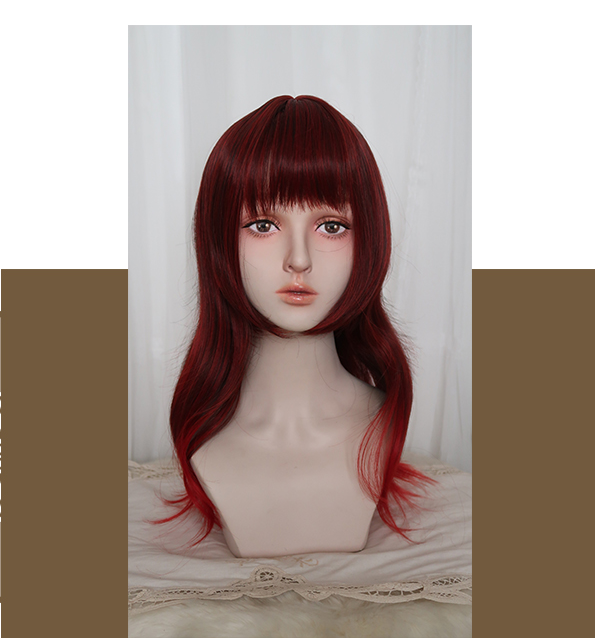 Miss Evil Red and Black Ombre Hair Color Wavy Synthetic Wig