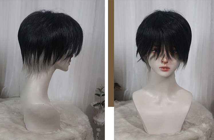 Soda Black and Grey Highlight Hair Color Ouji Short Wig