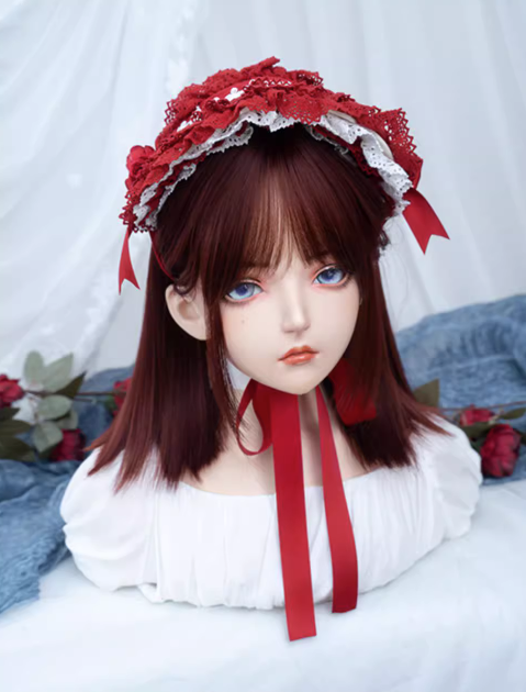 Reddish Straight Synthetic Wig with Air Bangs