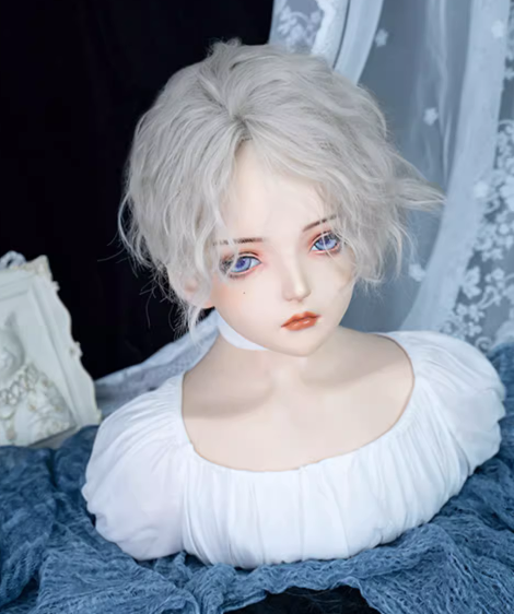 Silver Short Wavy Boy Style Wig