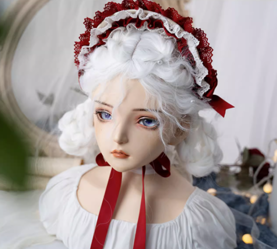 White Medium Length Synthetic Curly Wig