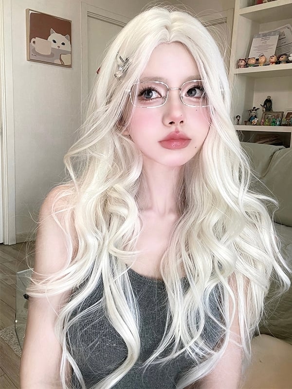 White Long Wavy Synthetic Wig