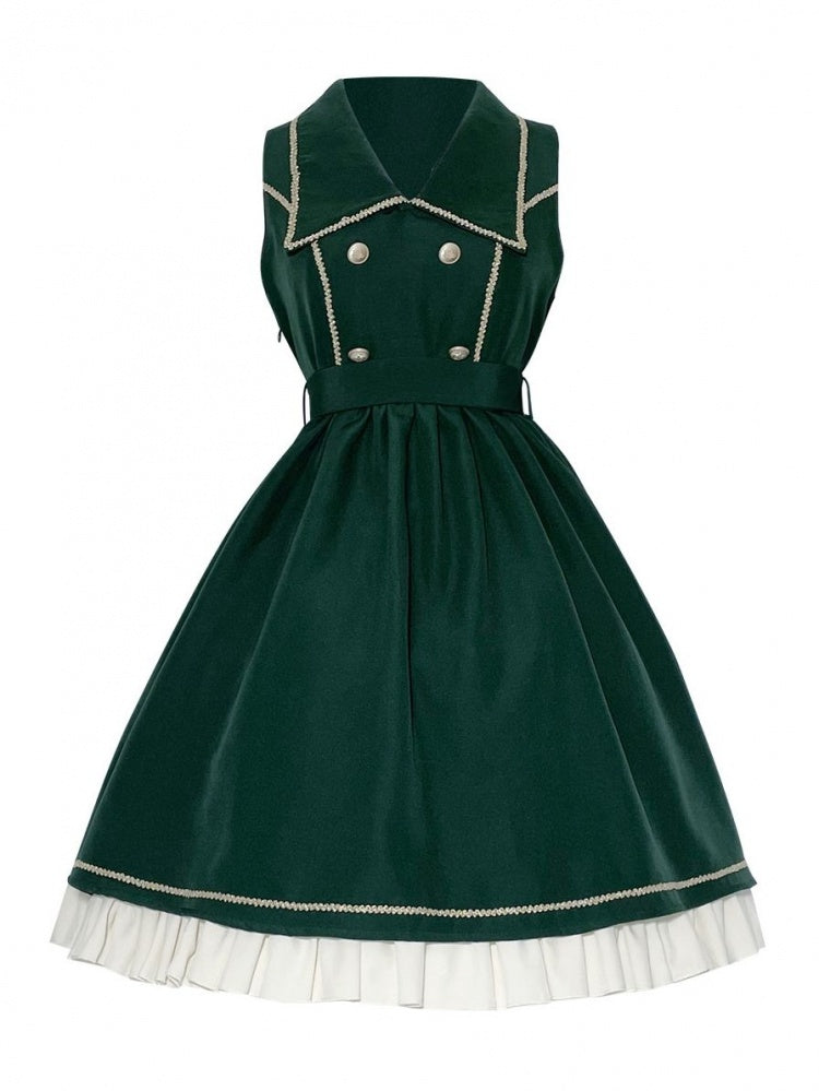 Magic High School Pointed Flat Collar High Waist Lolita JSK