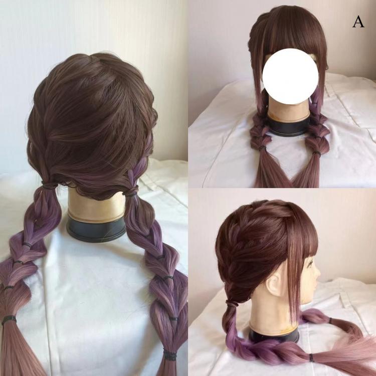 Kuromi Purple Braided Synthetic Wig Pre-styled Kawaii Wig