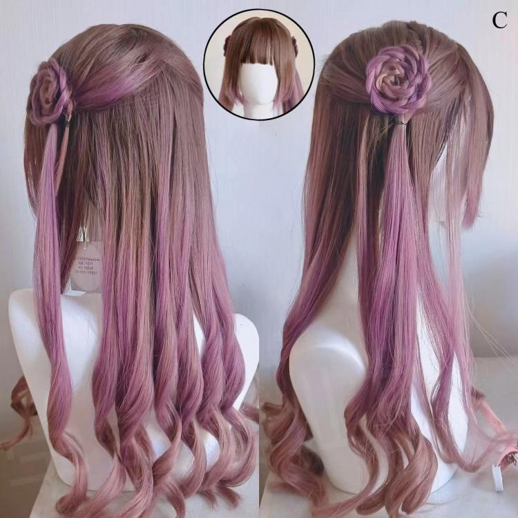 Kuromi Purple Braided Synthetic Wig Pre-styled Kawaii Wig