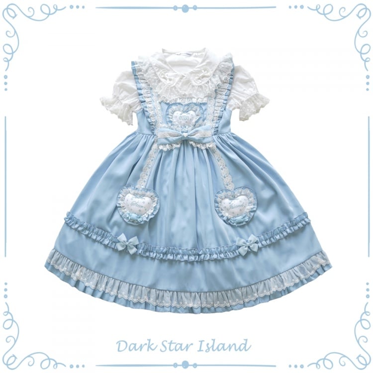 Star Candy Jar Ruffle Trim Bowknot Details Jumper Skirt