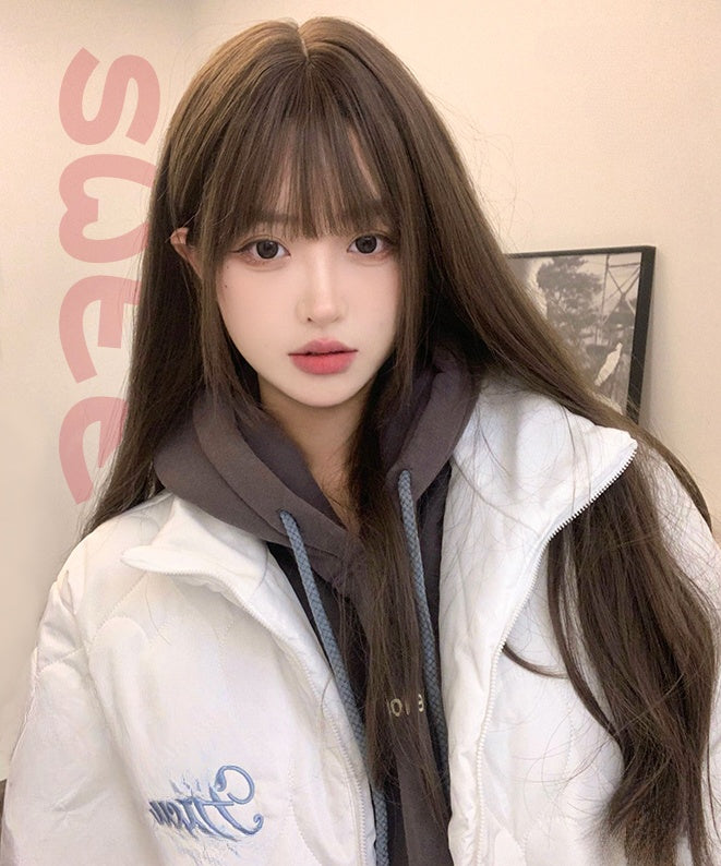 Waist Length Wavy Brown Synthetic Wig