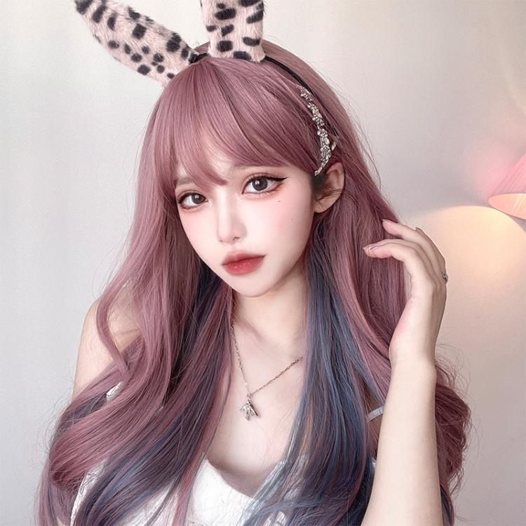 Waist Length Wavy Grapevine Purple-Dusty Blue Lolita Synthetic Wig