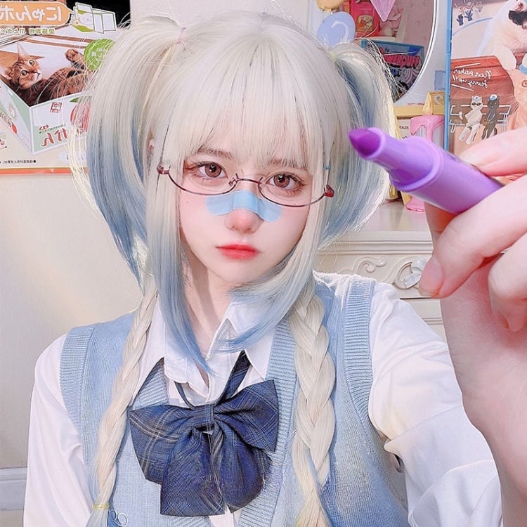 Ombre Hair Color Straight Lolita Synthetic Wig