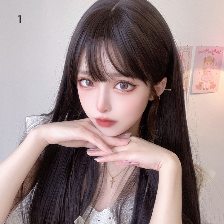 Straight 60CM Dark Brown / Brown / Honey Color Lolita Synthetic Wig
