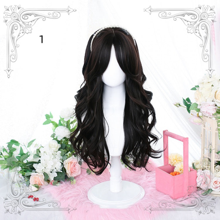 Philo Dark Brown / Gold Wavy Long Lolita Synthetic Wig