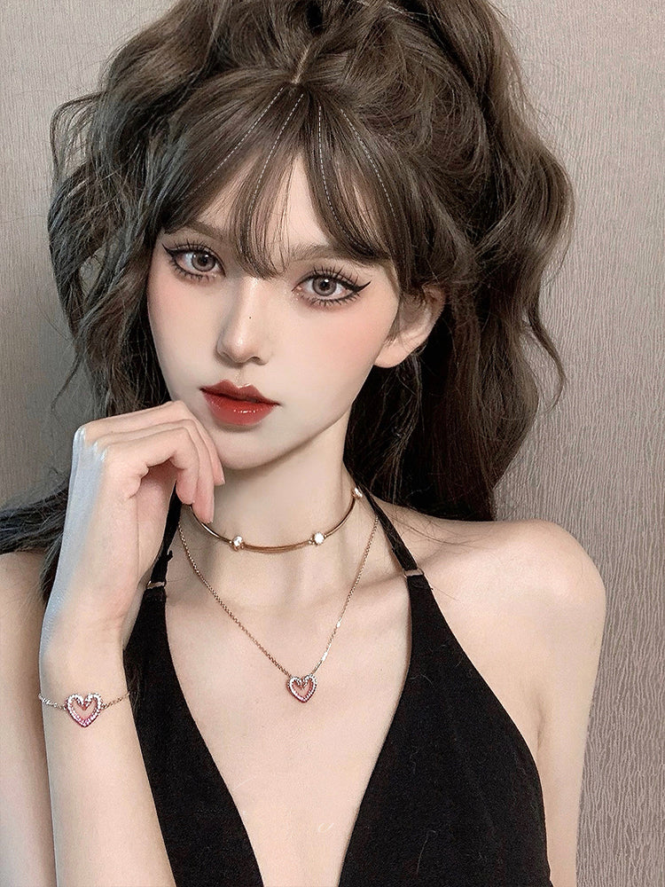 Wavy Brown / Dark Brown Synthetic Wig