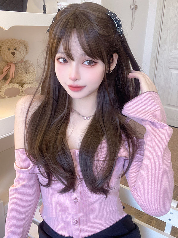 Wavy Brown 60CM Synthetic Wig