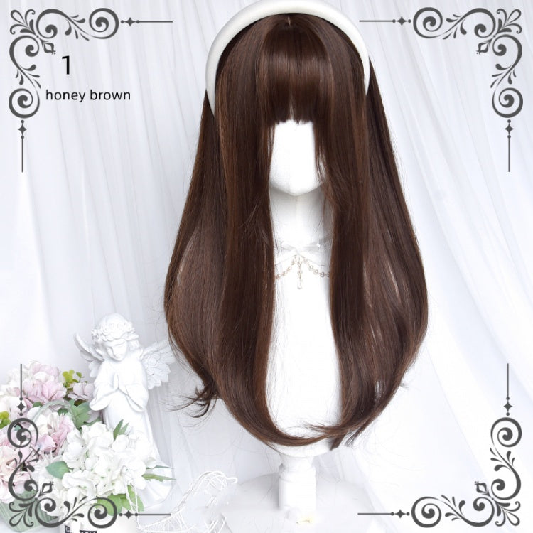 Honey Brown / Black Brown Long Lolita Synthetic Wig
