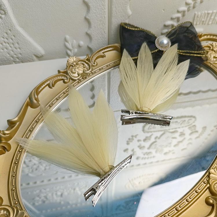 Yellow/Silver/Wine Red Synthetic Hair Clip