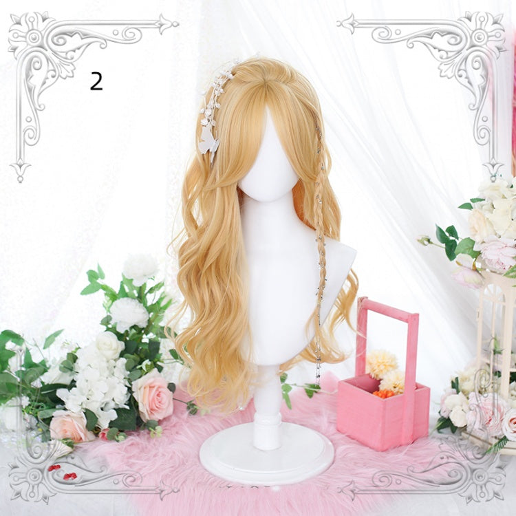 Philo Dark Brown / Gold Wavy Long Lolita Synthetic Wig