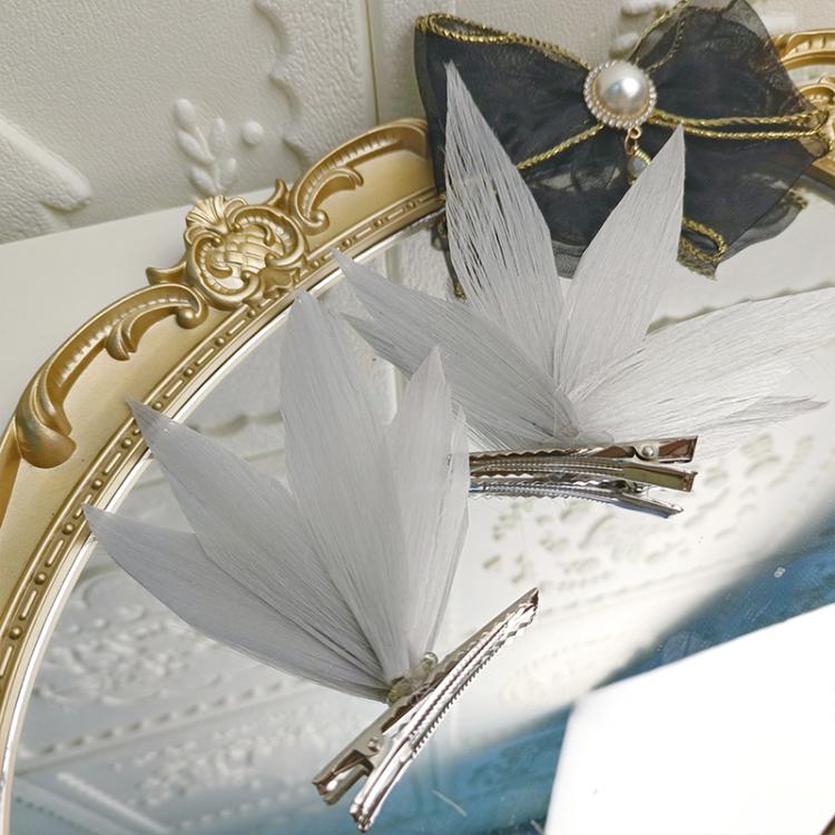Yellow/Silver/Wine Red Synthetic Hair Clip