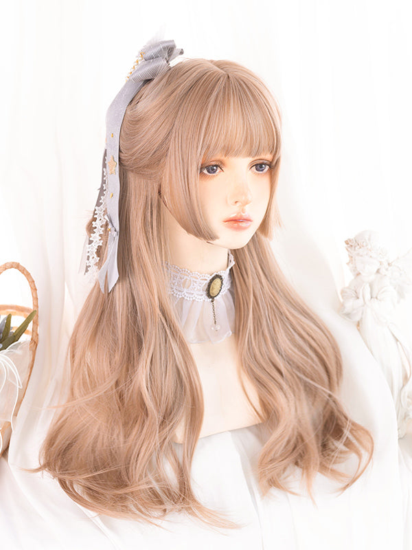 Milk Brown Princess Cut Medium Wavy Synthetic Wig