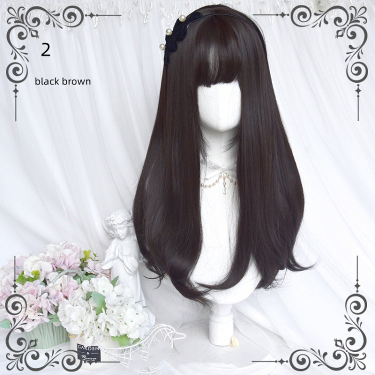 Honey Brown / Black Brown Long Lolita Synthetic Wig