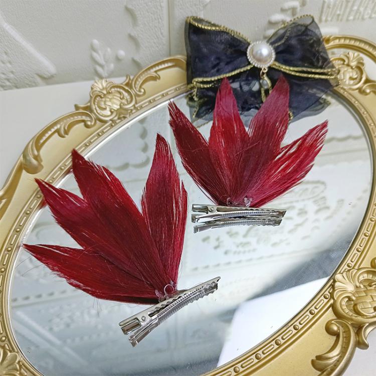 Yellow/Silver/Wine Red Synthetic Hair Clip