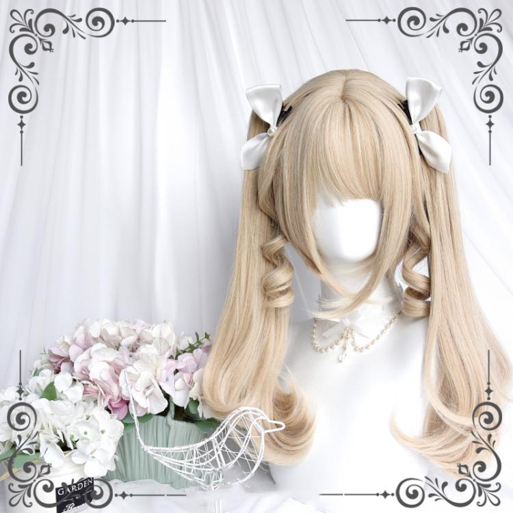 Magic Box Roll Beige / Dark Brown Short Wig with Double Ponytails