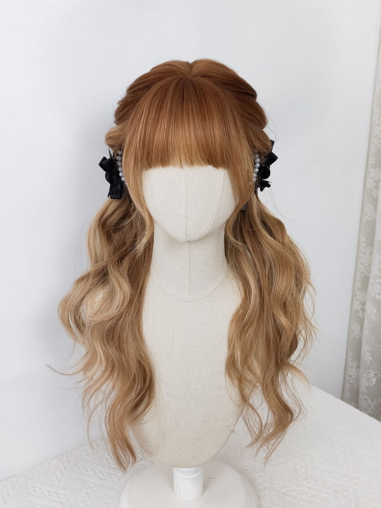 Ombre Hair Color Wavy Honey Brown Lolita Long Synthetic Wig
