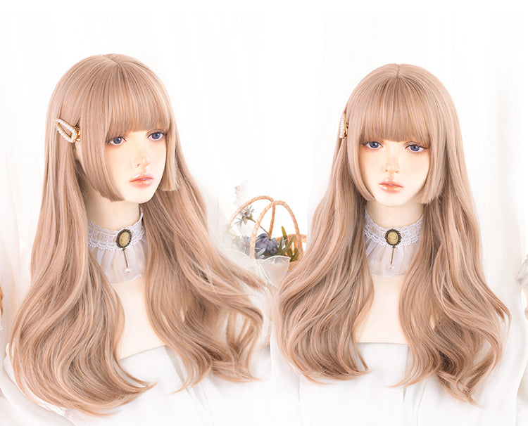 Milk Brown Princess Cut Medium Wavy Synthetic Wig